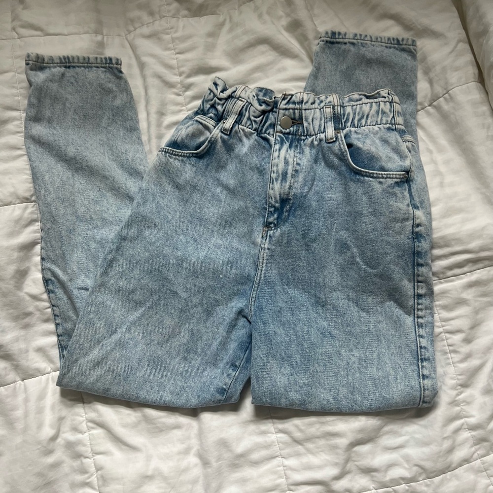cropp high wasted, straight Leg Jeans - Light Blue